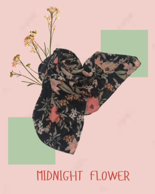 FLORAL CHIFFON SCARF - HS308  - SOLD OUT 