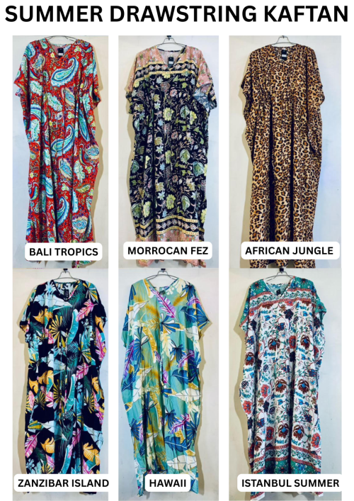 Cotton Feel Summer Draw String style  Kaftan - HA015BB