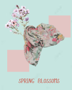 FLORAL CHIFFON SCARF - HS308  - SOLD OUT 
